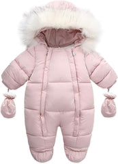 Infant Baby Girl Boy Winter Snowsuit Toddler Jacket Clothes Zipper Jumpsuit Hooded Snow Coat Romper Onesies Outwear W112