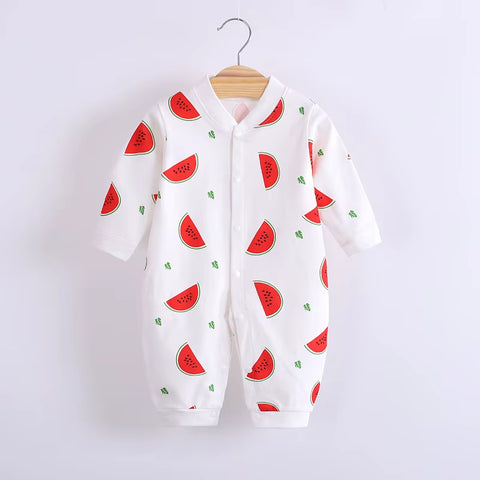 Newborn Baby Clothes Cotton Warm Baby Wear Clothes Fashion Cartoon Mickey Print 0-12Month Baby Romper