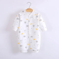 Newborn Baby Clothes Cotton Warm Baby Wear Clothes Fashion Cartoon Mickey Print 0-12Month Baby Romper