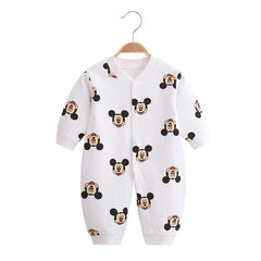 Newborn Baby Clothes Cotton Warm Baby Wear Clothes Fashion Cartoon Mickey Print 0-12Month Baby Romper