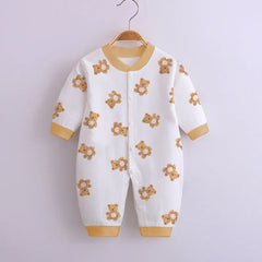 Newborn Baby Clothes Cotton Warm Baby Wear Clothes Fashion Cartoon Mickey Print 0-12Month Baby Romper