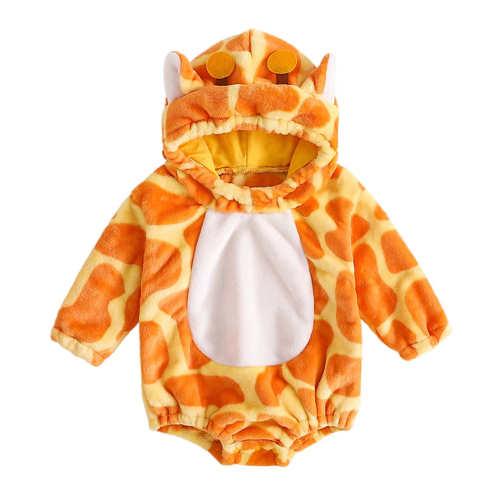 Baby Boys Girls Animal Costume Flannel Animals Hooded Romper Jumpsuits Newborn Halloween Outfit